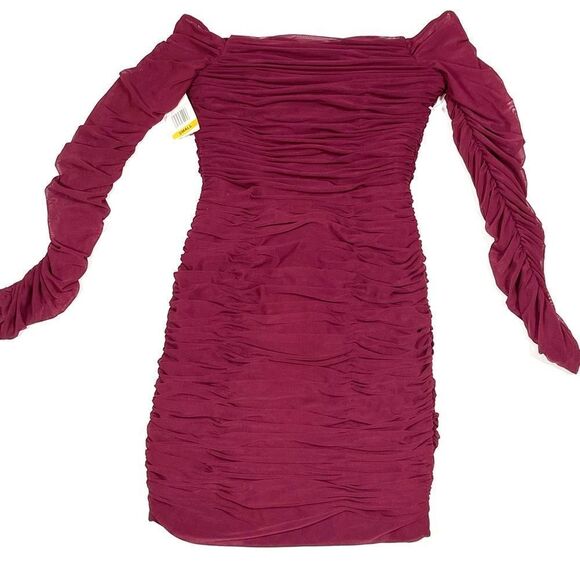 Dress the Population Dawn Bodycon Mini Dress Size S Burgundy - Picture 4 of 12